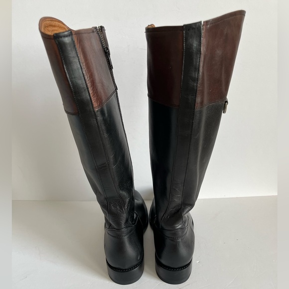 Frye Jayden D Ring Riding Boot Wide Calf BMX EXT Black Brown *flaw* Size 8.5B - Picture 5 of 11